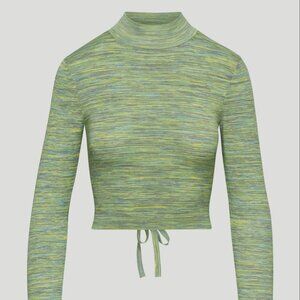 Sunday Best by Aritzia Ellie Sweater Open Back Tie Top - Small NWT Green * FLAW*